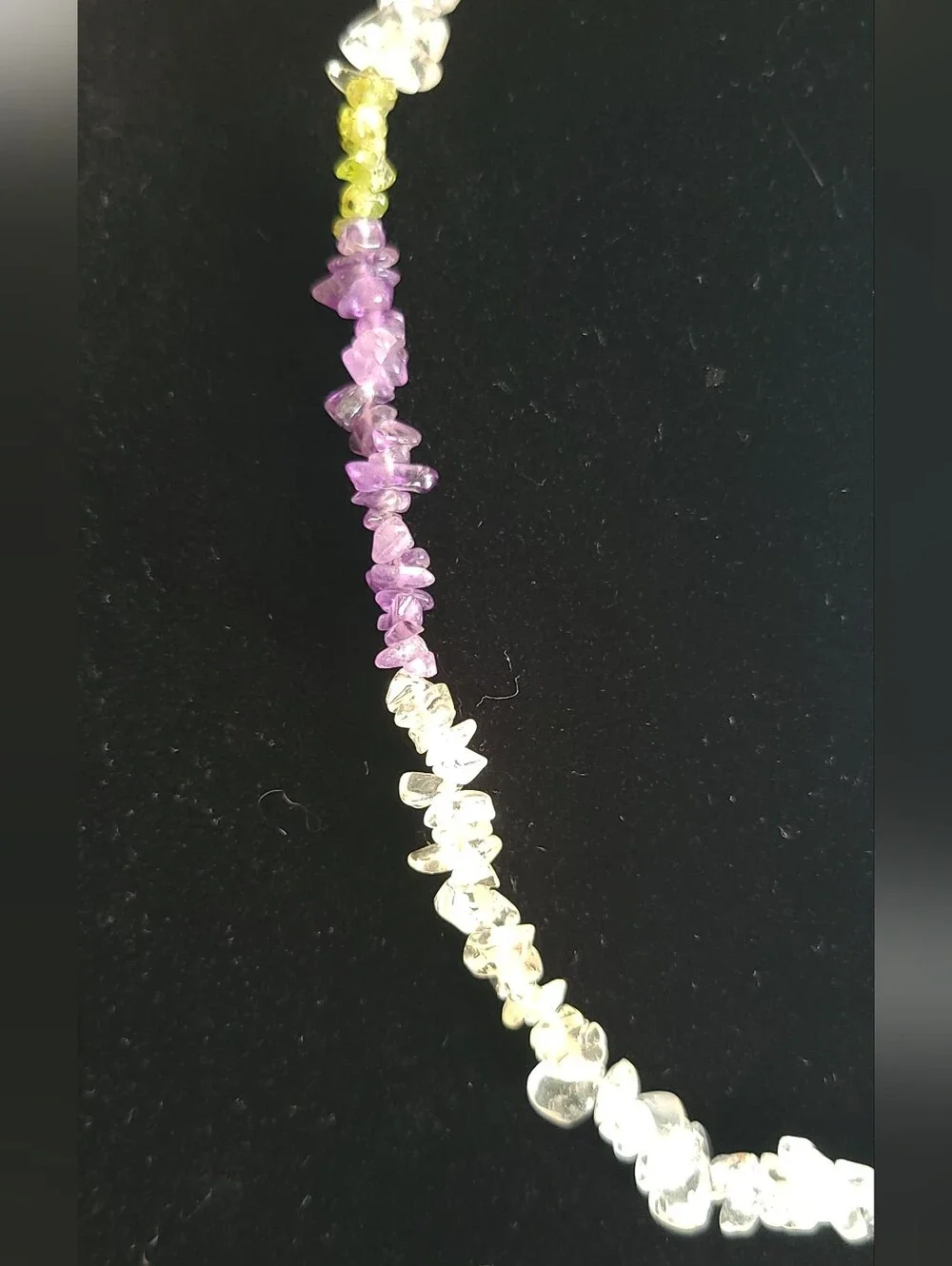 Hand Crafted Quartz, Amethyst, Peridot, And Citrine Chip-Bead Necklace